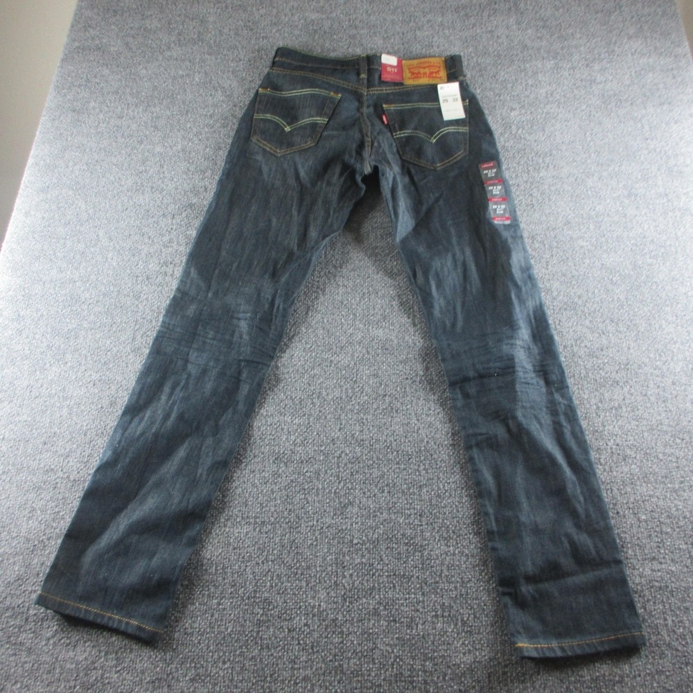 Levis 511 Jeans Mens 29x32 Blue Slim Tapered Dark Wash Stretch Denim Casual